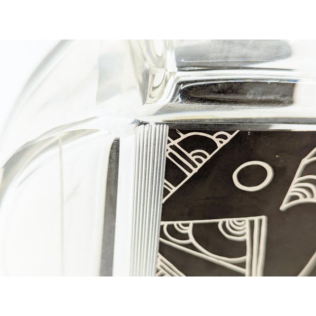 Art Deco Mirrored and Grinded Glass Decanter Set attributed to Karel Palda, 1930s, Set of 7 For Sale - Image 6 of 14