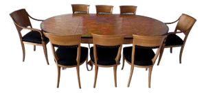 Late 20th Century Biedermeier Style Round Extending Dining Table and Chairs
