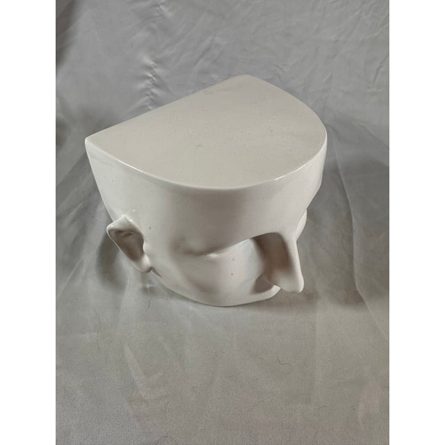 Modern White Ceramic Face Pedestal or Decor Accent For Sale In Las Vegas - Image 6 of 9