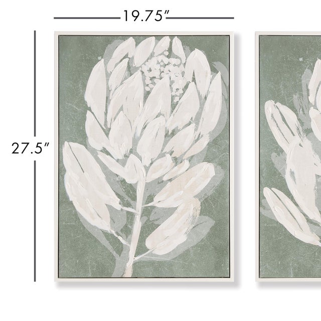 Protea Triptych Hand-Embellished Giclees, Set Of 3 For Sale In Chicago - Image 6 of 7