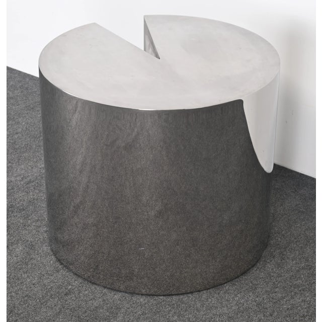 Leon Rosen Pace Style Solid Stainless Steel Side Table, 1980s For Sale - Image 6 of 10