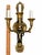 Antique French Empire Brass Torch Design 3 Arm Wall Sconce For Sale - Image 4 of 6