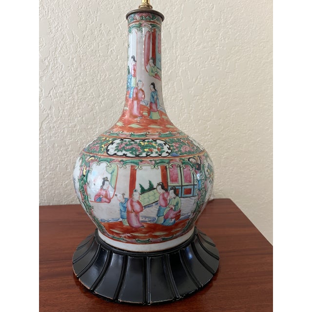 Mid 20th Century Famille Rose Lamps - A Pair For Sale - Image 11 of 15