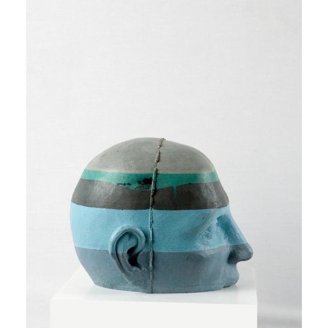 Architectural Head Sculpture with Chromatic Strata Project 20, 2025, Painted Cement For Sale - Image 6 of 12