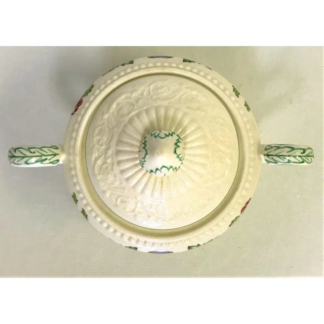 Vintage Wedgewood Patrician "Tapestry" collection sugar bowl with lid. This is a pretty floral pattern on an ivory...