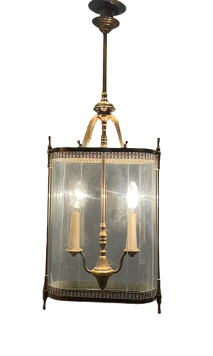 Large Bronze Pendant Light, 1930s