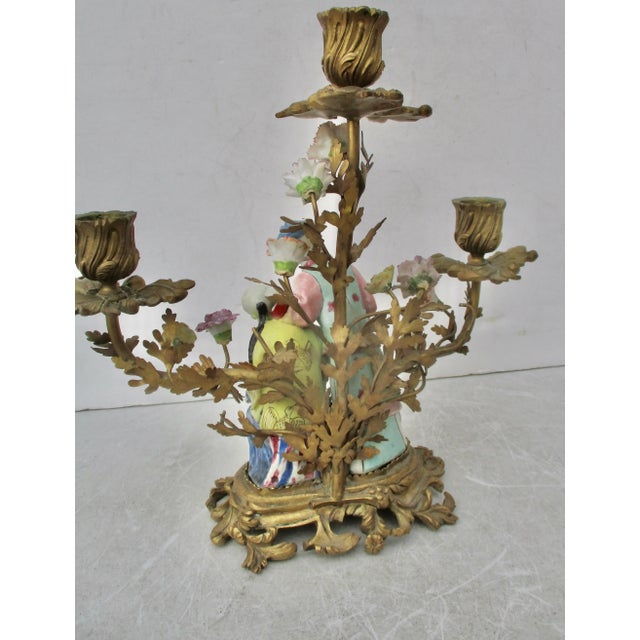 Early 20th Century !8th Century Chinese Porcelain and Ormolu Candelabra For Sale - Image 5 of 13