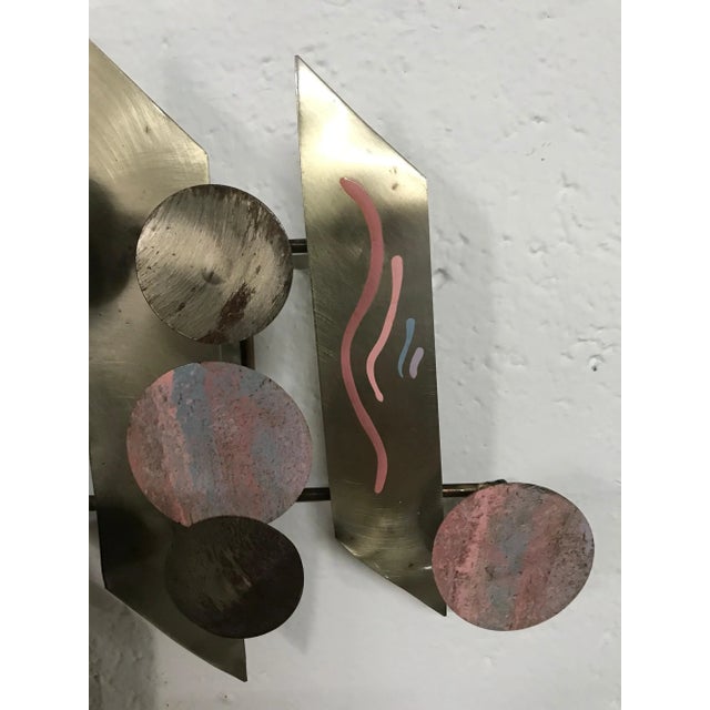 Metal Postmodern Aluminium Wall Sculpture, Signed For Sale - Image 7 of 9