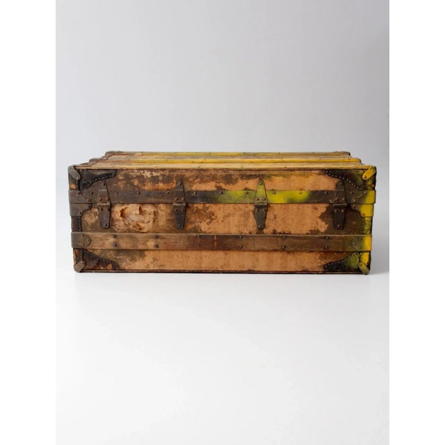 Antique Argentine Gaucho Trunk With Iron Strapping For Sale - Image 6 of 12