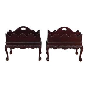Pr Baker Furniture Company Mahogany Stately Homes 2 Piece Canterbury Stands
