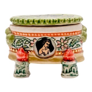 Ceramic Avant-Garde Floral Lidded Container For Sale