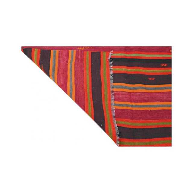 1970s Vintage Striped Turkish Kilim Rug - 5`5" X 10`0" For Sale - Image 5 of 6