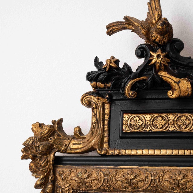 French 19th Century France Napoleon III Gold Wood Mirror For Sale - Image 3 of 11