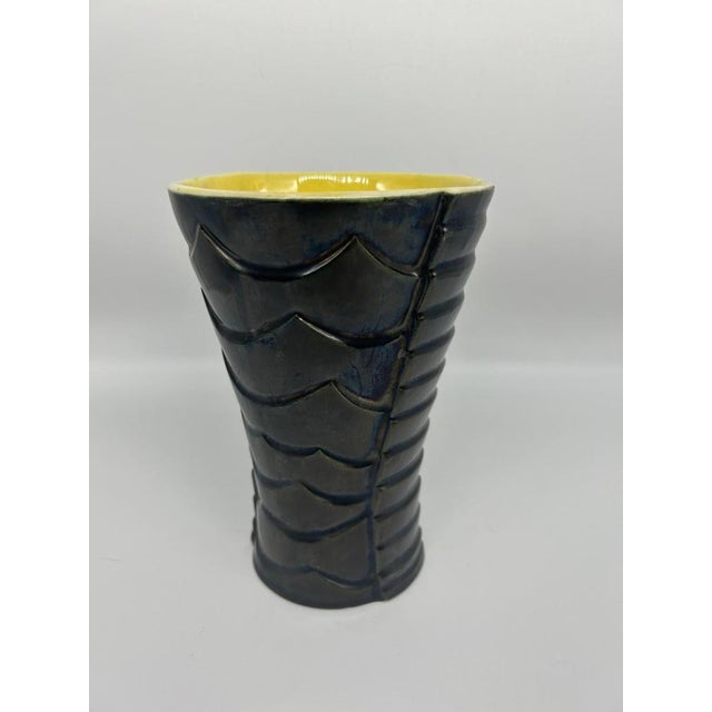 Yellow and Black Vase, 1950s For Sale - Image 11 of 11