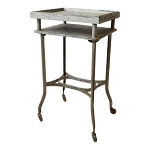 Art Deco Industrial Silver-Painted Rolling Cart, Circa 1920s