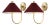 Chrissy 14" Pleated Wall Sconce in Burgundy/Brass - a Pair For Sale