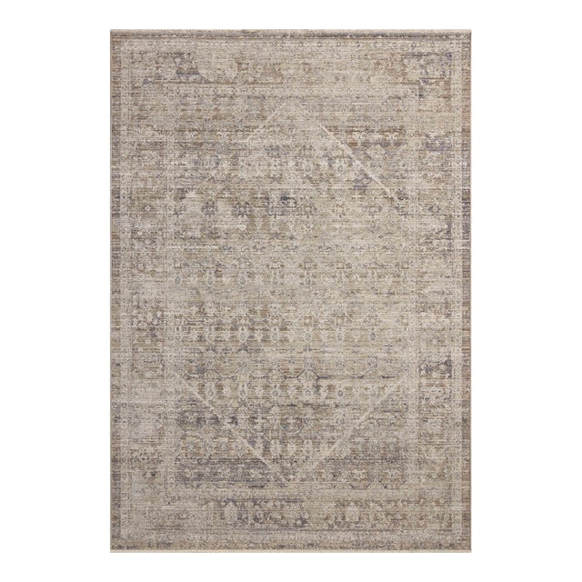Chris Loves Julia x Loloi Ida Slate / Natural 5'-3" x 7'-6" Area Rug For Sale