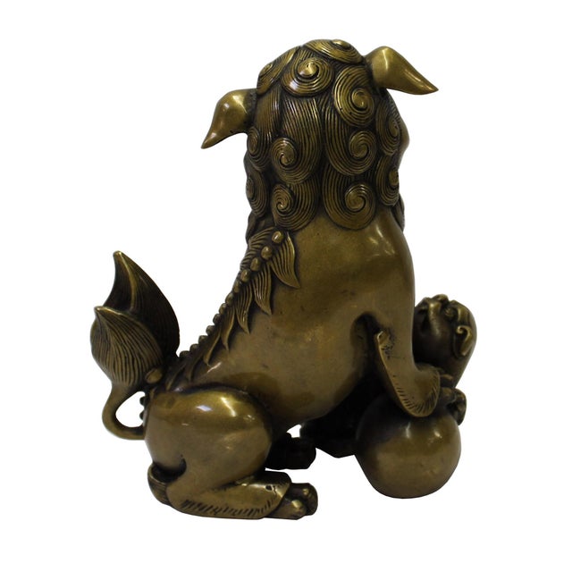 Chinese Oriental Fine Bronze Metal Foo Dog Display Figure Chairish