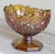 1970s Vintage l.e. Smith Heritage Amber Carnival Glass Oval Pedestal Compote Bowl For Sale - Image 5 of 13