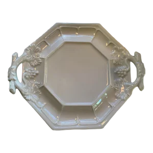 Vintage White Ironstone Platter or Cheese & Fruit Tray