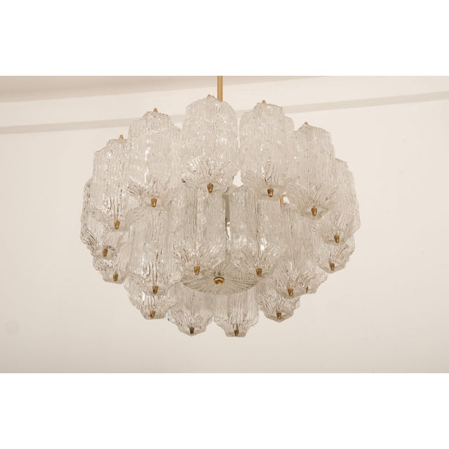 Ice Glass Chandelier from Stölzle, Austria, 1960s For Sale - Image 11 of 18