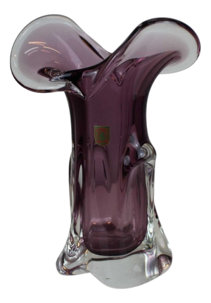 Vintage Purple Ribbon Vase, 1960s