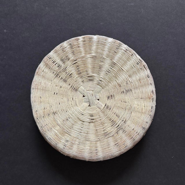 Wood Early 20th Century Painted Chinese Sewing Basket — 9” For Sale - Image 7 of 7