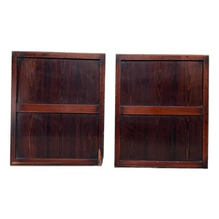 Japanese Minimalist Wooden Door or Wall Panels, 1890s, Set of 2 For Sale