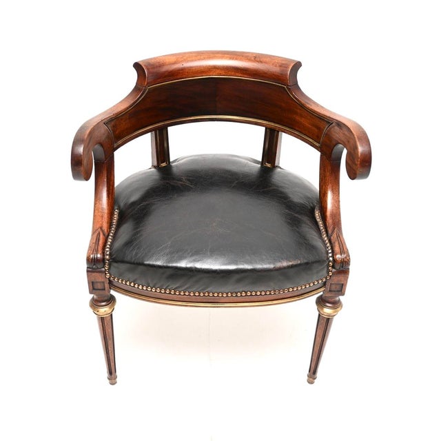 Early 19th Century Antique French Empire Desk Chair, 1810 For Sale - Image 5 of 11