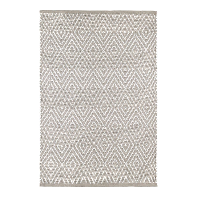 Dash & Albert by Annie Selke Diamond Platinum/White Indoor/Outdoor Rug, 9' 6" x 13' 6" For Sale
