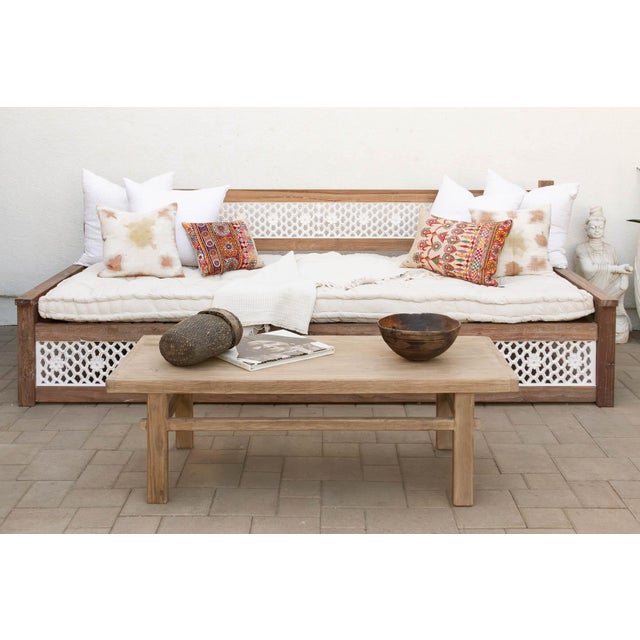 108" Long Reclaimed Teak Jali Daybed Sofa For Sale - Image 12 of 12