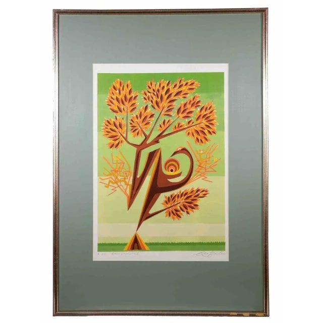Temporary Tree 2 is a contemporary artwork realized by Leo Guida in 1970s. Mixed colored lithograph. Hand signed and...