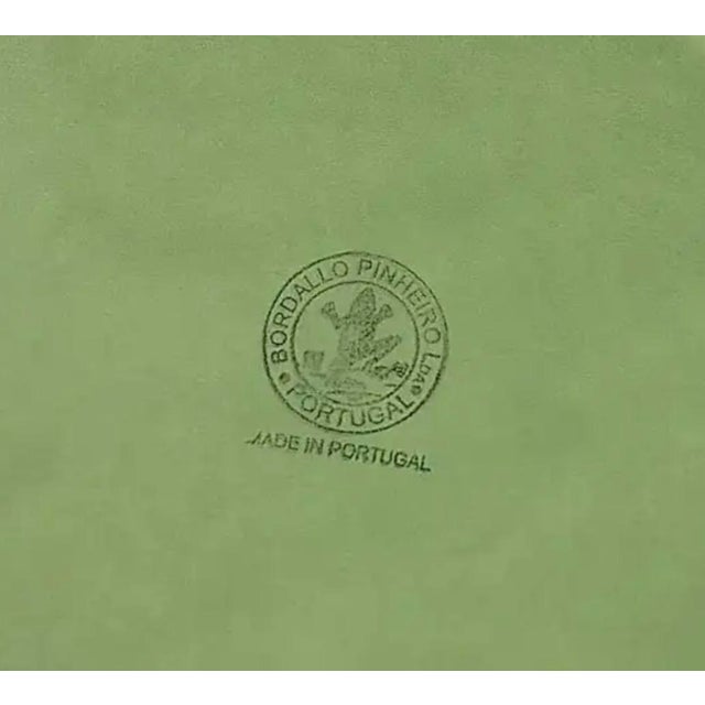 Ceramic Mid 20th Century Bordallo Pinheiro Green Leaf Platters, Set of Three For Sale - Image 7 of 8