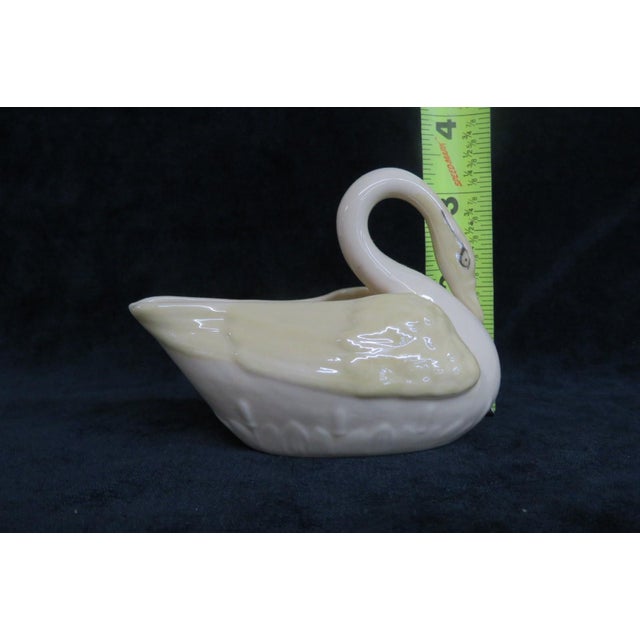 Belleek Pottery Ireland Yellow Luster Porcelain Swan Figurine Creamer 5204b For Sale - Image 10 of 18