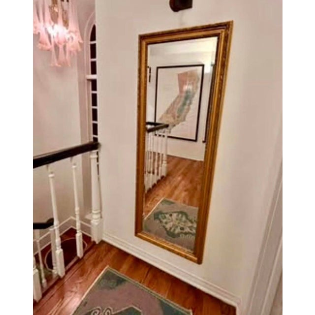 Gold Vintage Baroque Gilt Carved Wood Full Length Mirror For Sale - Image 8 of 8