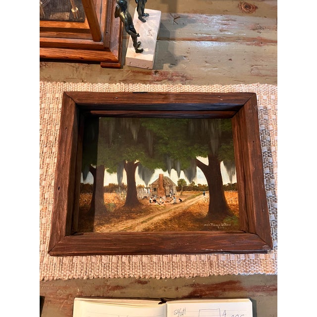 2000 - 2009 Alvin Thomas Outlaw Original Southern Lowcountry Cabin Oil Painting, 2000 For Sale - Image 5 of 9