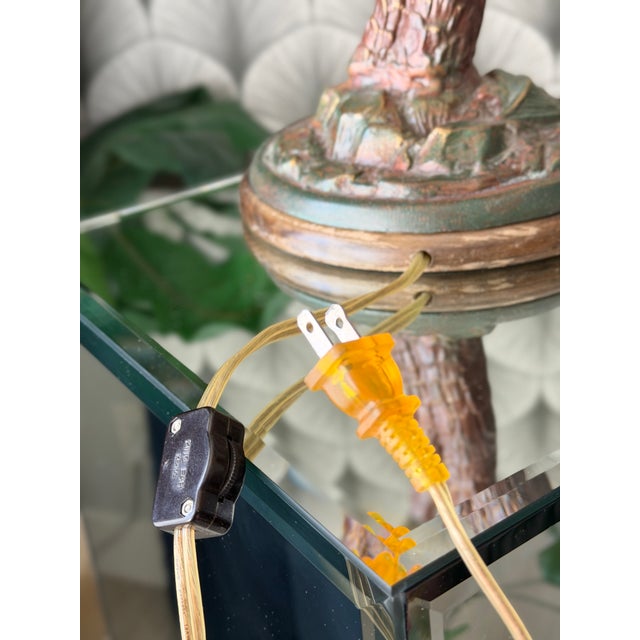 Vintage Tropical Tiki Jungle Safari Banana Palm Tree and Monkey Metal Table Lamp Attributed to Frederick Cooper For Sale - Image 18 of 18