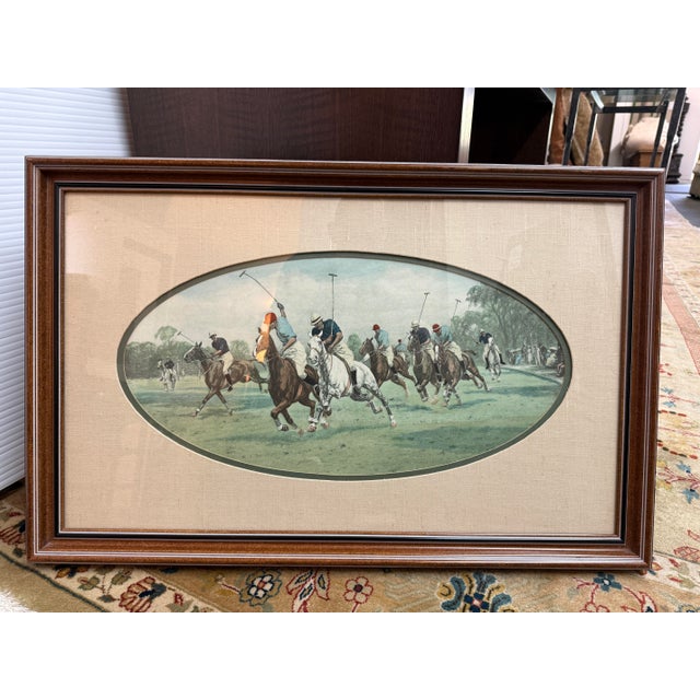 Design Plus Gallery presents Gallop on the Boards Polo Scene from Cal-Mode Fine Furniture. This is a framed and vibrant,...