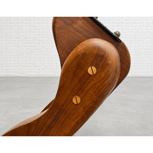 1970s Studio Made Handcrafted Solid Walnut + Cast Iron Tractor Seat Stool / Chair For Sale - Image 5 of 10