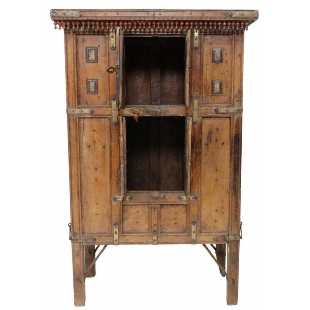 19th Century 19th Century India Carved Folk Art Kitchen Cupboard For Sale - Image 5 of 6