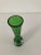 American Vintage Bohemian Cut Crystal Bud Vase in Bright Green and Clear 10x2.5 For Sale - Image 3 of 6