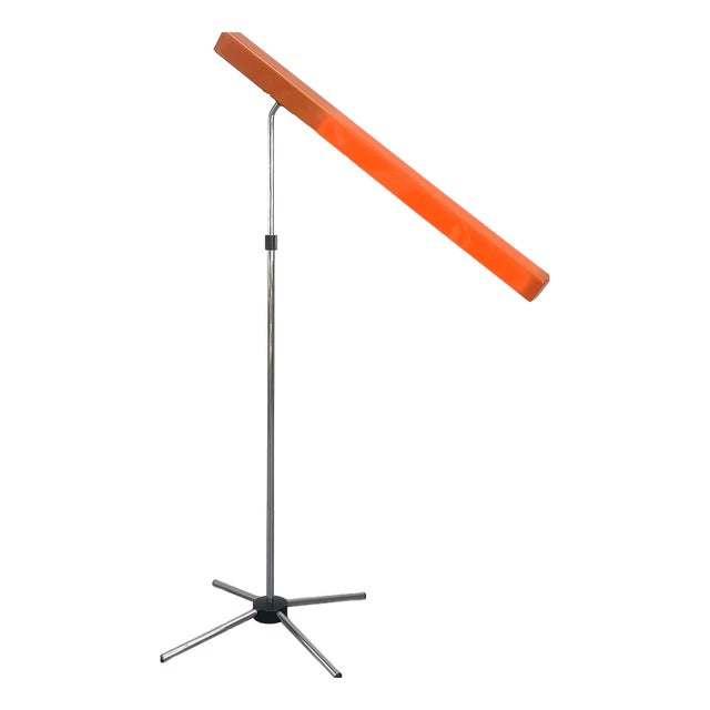 Functional Orange Floor Lamp by Aeg, Germany, 1970s For Sale