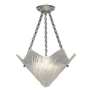 Hettier & Vincent Art Deco Hexagonal Glass Pendant Light 1930s For Sale