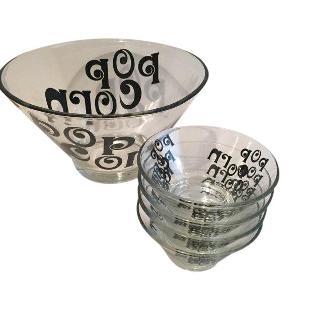 Retro Glass Popcorn Bowl Set Chairish