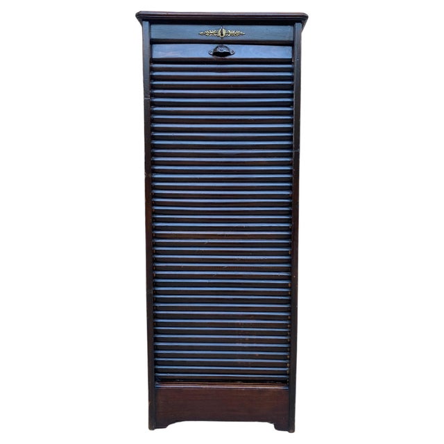 Early 20th Century Filing Cabinet With One Roller Louver Door & Eight Shelves For Sale - Image 15 of 18