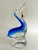 Murano Glass Sommerso Blown Glass Blue Pelican Art Sculpture With Red Fish, Murano Style For Sale - Image 4 of 7