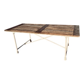 Restoration Hardware Reclaimed Wood & Iron Table 84” For Sale