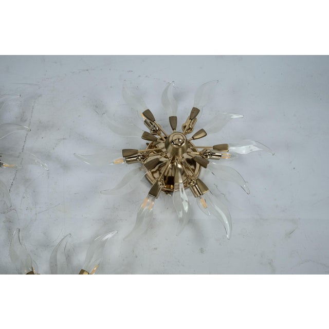 Brass and Crystal Ceiling Lamps, Italy, 1970s, Set of 3 For Sale - Image 13 of 18