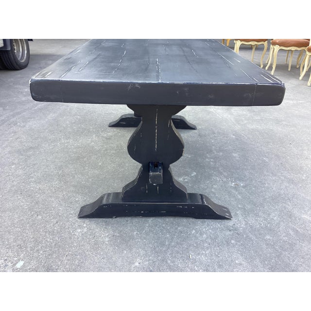 French Painted & Distressed Monastery Table For Sale - Image 9 of 12