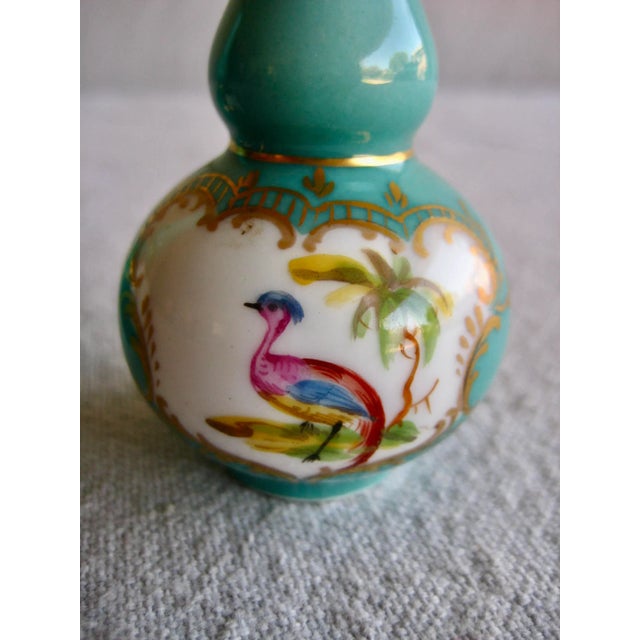 French Pair of Sevres Style Perfume Bottles 19 Century For Sale - Image 3 of 8